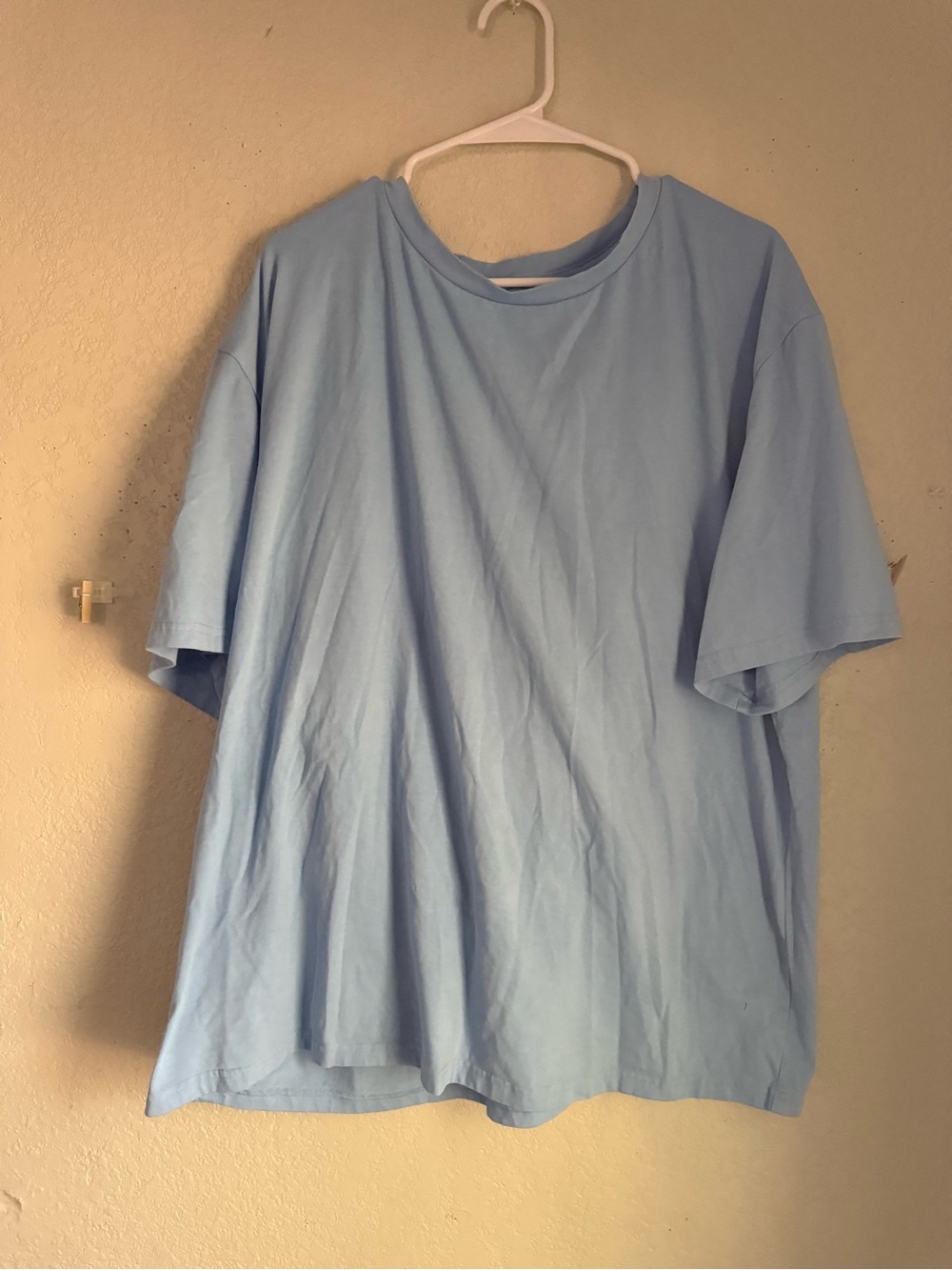 Light Blue Oversized Short Sleeve T-Shirt Size XXL
